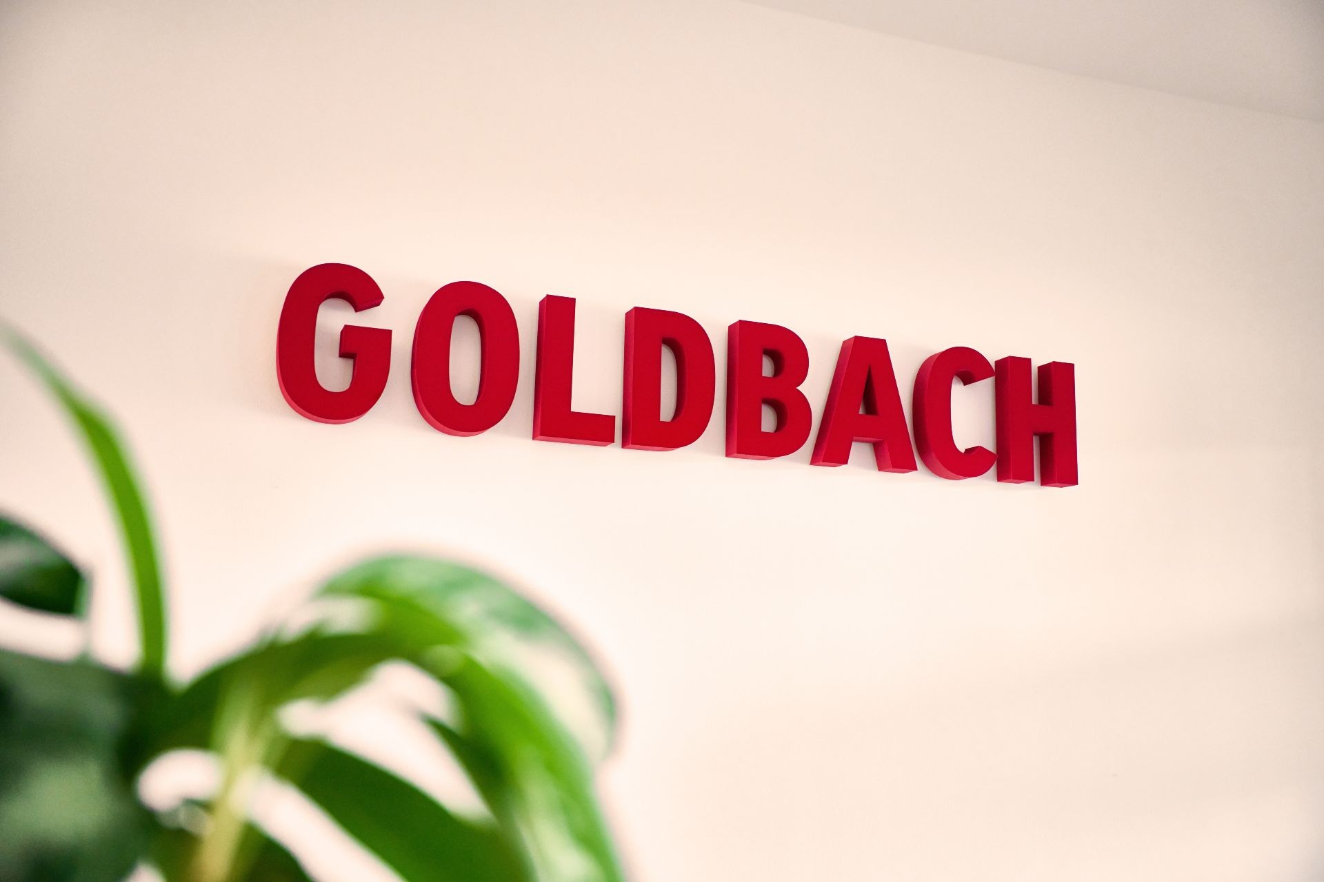 Foto von Goldbach Logo an Wand